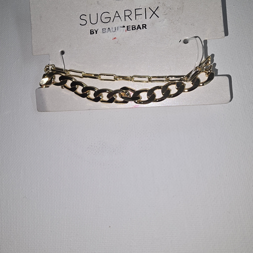 Sugarfix by BaubleBar Gold Two-Row Link Bracelet Set